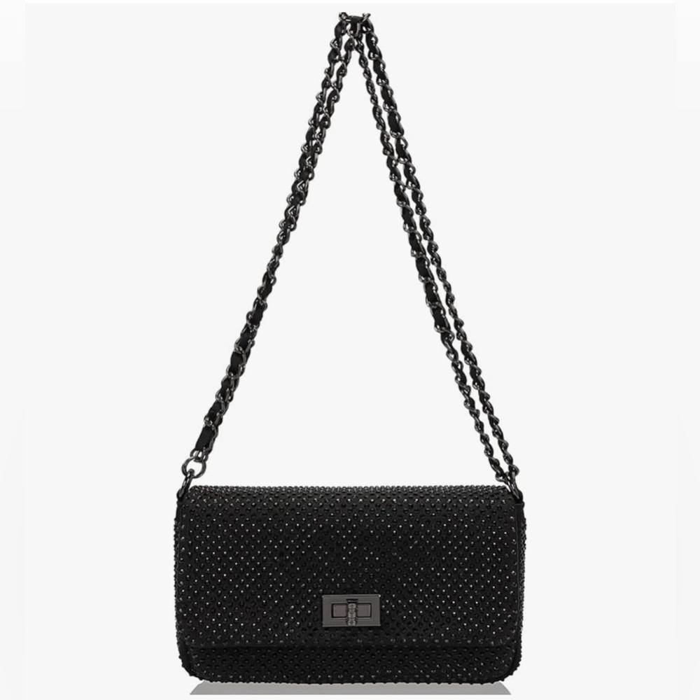 Black Sparkling Rhinestone Shoulder Bag - Picture 2 of 4